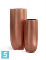 Кашпо TREEZ Effectory Metal Высокий округлый конус, розовая медь 39-d, 95-h