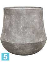 Кашпо Polystone coated plain darcy, сырое серое d-62 h-60 см