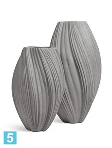 Кашпо TREEZ Effectory Dune Высокая Design-ваза, дымчато-серый песок 60-d, 105-h