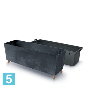 Кашпо Prosperplast URBI CASE BETON EFFECT, антрацит 77-l, 23,5-w, 30-h