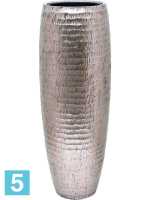 Кашпо Opus hammered partner, серебряное, со вставкой d-35 h-97 см