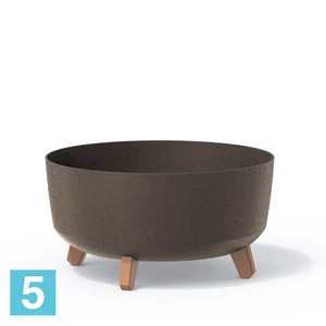 Кашпо Prosperplast GRACIA Low ECO Wood, кофе 38-d, 19,5-h