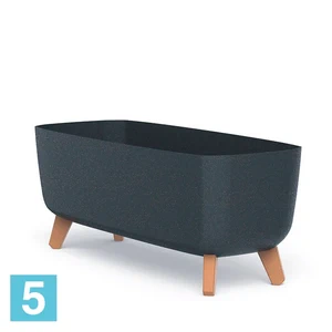 Кашпо Prosperplast GRACIA Case ECO Wood, антрацит 58-l, 24-w, 23,5-h