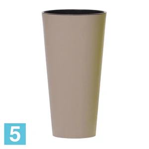 Высокое кашпо Prosperplast TUBUS SLIM, мокко 30-d, 57-h