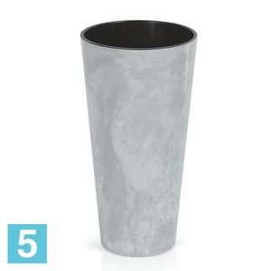 Высокое кашпо Prosperplast Tubus Slim Beton, бетон 30-d, 57-h
