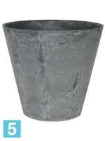 Кашпо Artstone claire pot, серое d-33 h-29 см