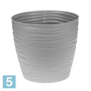 Кашпо IDEA ДЮНА с поддоном, серое 22-d, 20-h