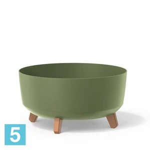 Кашпо Prosperplast GRACIA Low, зеленое 37,9-d, 19,5-h