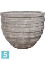 Кашпо Polystone coated junar couple, сырое серое d-150 h-120 см