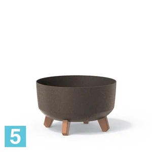 Кашпо Prosperplast GRACIA Low ECO Wood, кофе 28,5-d, 17,7-h