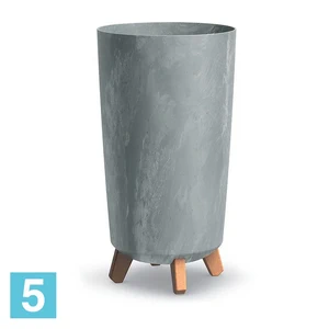 Кашпо Prosperplast GRACIA Tubus Slim Beton Effect, бетон 23,9-d, 44,5-h