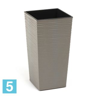 Кашпо с автополивом Lamela Finezja eco Dluto, серое 25-l, 25-w, 46,5-h