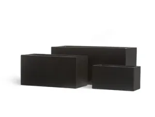 Кашпо TREEZ Effectory Black Stone Низкий прямоугольник, антрацит 100-l, 45-w, 45-h