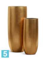 Кашпо TREEZ Effectory Metal, Высокий округлый конус, сусальное золото 39-d, 95-h