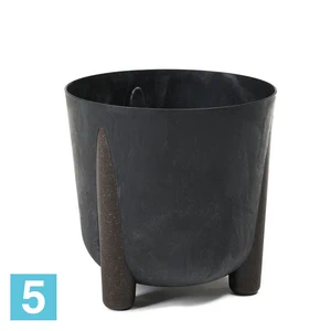 Кашпо Lamela Frida Eco Recycled Beton, черный бетон 26-d, 23-h