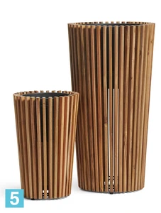 Кашпо TREEZ Effectory Timberline Высокий конус, тёмное дерево 31-d, 48-h