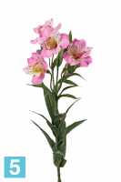 Искусственный цветок для декора цветок Альстромерия "Белла" 75h розовая (5 цветков 3 бутона 18 листьев) в #REGION_NAME_DECLINE_PP#