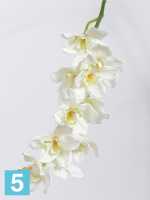 Искусственный цветок для декора Орхидея Цимбидиум искусственая JAMBO 91h кремовый (10 цветков)