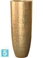 Кашпо, металлическое серебряное leaf partner, глянцевое золотое, со вставкой d-46 h-120 см в Москве
