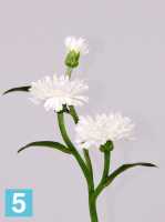 Искусственный цветок для декора Василек 35h белый