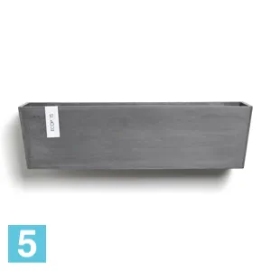 Кашпо настенное Ecopots Manhattan L, серое 55-l, 15-w, 15-h