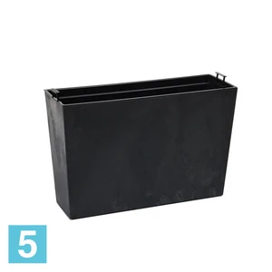 Кашпо Lamela Werbena Eco Recycled Beton, черный бетон 56-l, 19-w, 36,5-h