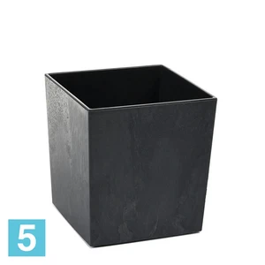 Кашпо Lamela Juka Eco Recycled Beton, черный бетон 40-l, 40-w, 41-h