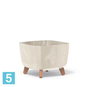Кашпо Prosperplast GRACIA Square Beton Effect, кремовое 29-l, 29-w, 22-h