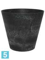 Кашпо Artstone claire pot, черное d-27 h-24 см