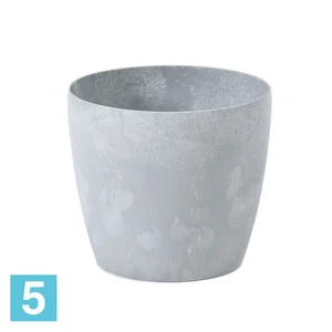 Кашпо Lamela Magnolia Eco Recycled Beton, серый бетон 21-d, 18,5-h