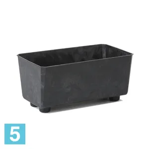 Кашпо на ножках Lamela Saga Eco Recycled, черный бетон 28,5-l, 17-w, 14-h