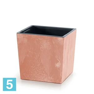 Кашпо Prosperplast URBI SQUARE Low Beton Effect, терракотовое 29,5-l, 29,5-w, 29-h