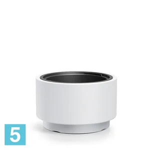 Кашпо Prosperplast HEOS низкий цилиндр, белое 39,5-d, 24-h