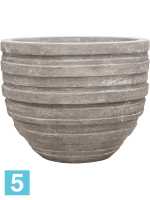 Кашпо Polystone coated junar couple, сырое серое d-70 h-56 см
