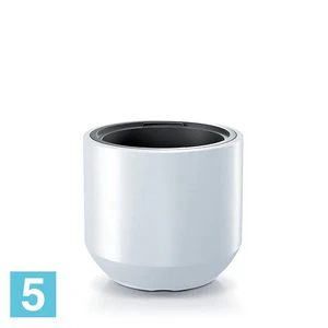 Кашпо Prosperplast HEOS круглое, белое 39-d, 35-h