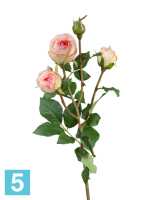 Искусственный цветок для декора Роза Пале-Рояль ветвь нежно-розовая TREEZ Collection в Москве