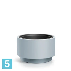 Кашпо Prosperplast HEOS низкий цилиндр, серое 39,5-d, 24-h