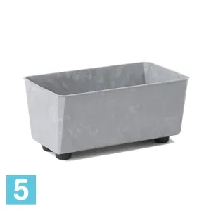 Кашпо на ножках Lamela Saga Eco Recycled, серый бетон 37,5-l, 17-w, 14-h