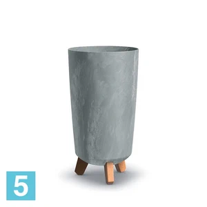 Кашпо Prosperplast GRACIA Tubus Slim Beton Effect, бетон 19,5-d, 36,5-h