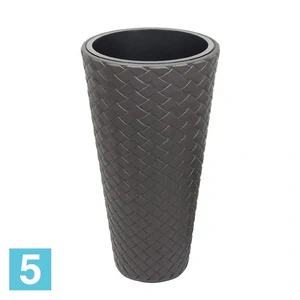 Высокое кашпо Prosperplast MATUBA SLIM, венге 40-d, 78-h