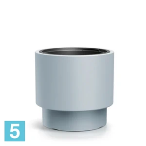 Кашпо Prosperplast HEOS средний цилиндр, серое 39,5-d, 37-h