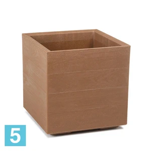 Кашпо на колесиках Lamela KARO Eco Wood, натуральное дерево 40-l, 40-w, 40-h
