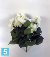 Искусственный цветок для декора Бегония цветущая 30h кремовая ( куст 9 цветков без кашпо) в #REGION_NAME_DECLINE_PP#