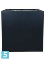 Кашпо Polycube, антрацит, квадратное l-60 w-60 h-60 см