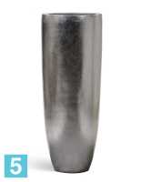 Кашпо с автополивом TREEZ Effectory Metal Высокий конус Giant, стальное серебро 46-d, 120-h в Москве