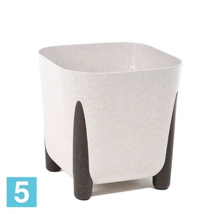 Кашпо Lamela Frida Eco Wood квадратное, белое 29-l, 29-w, 28,7-h