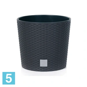 Напольное кашпо Prosperplast RATO ROUND, антрацит 40-d, 38-h