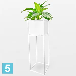 Кашпо КУБО ДЕ МАДЕРА 33-l, 33-w, 105-h, белое