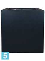 Кашпо Polycube, антрацит, квадратное l-50 w-50 h-50 см