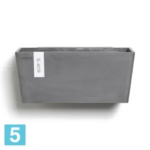 Кашпо настенное Ecopots Manhattan M, серое 35-l, 15-w, 15-h